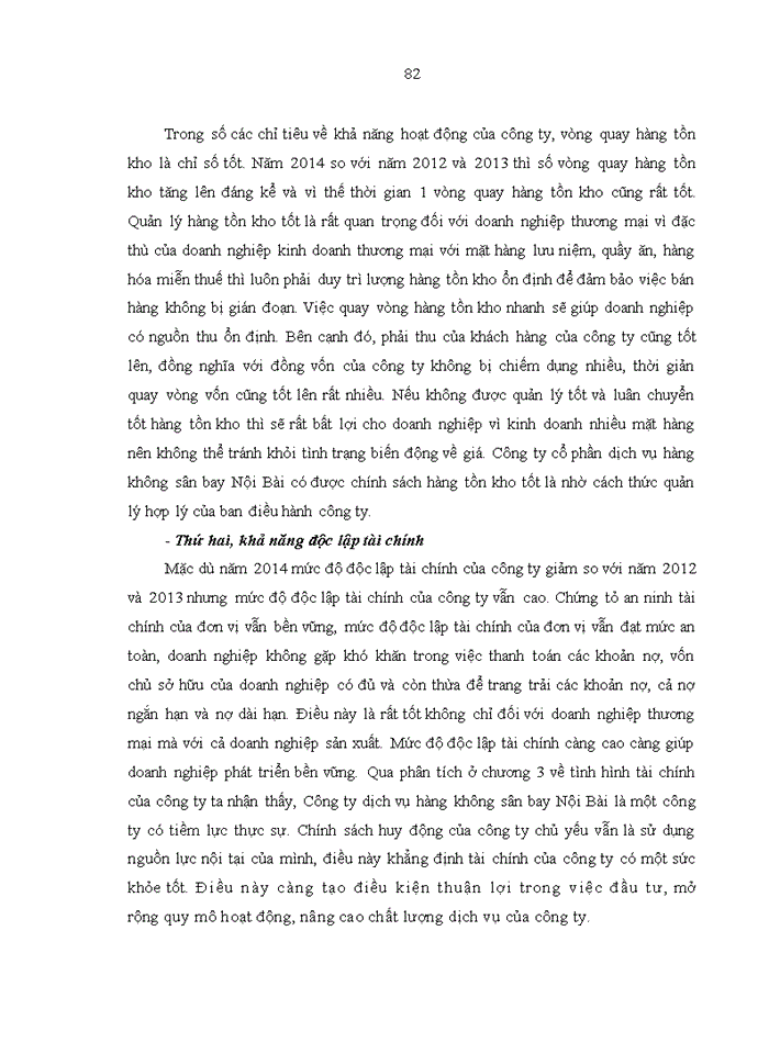 image for page Phân tích báo cáo tài chính của  công ty cổ phần dịch vụ  hàng không sân bay nội bài