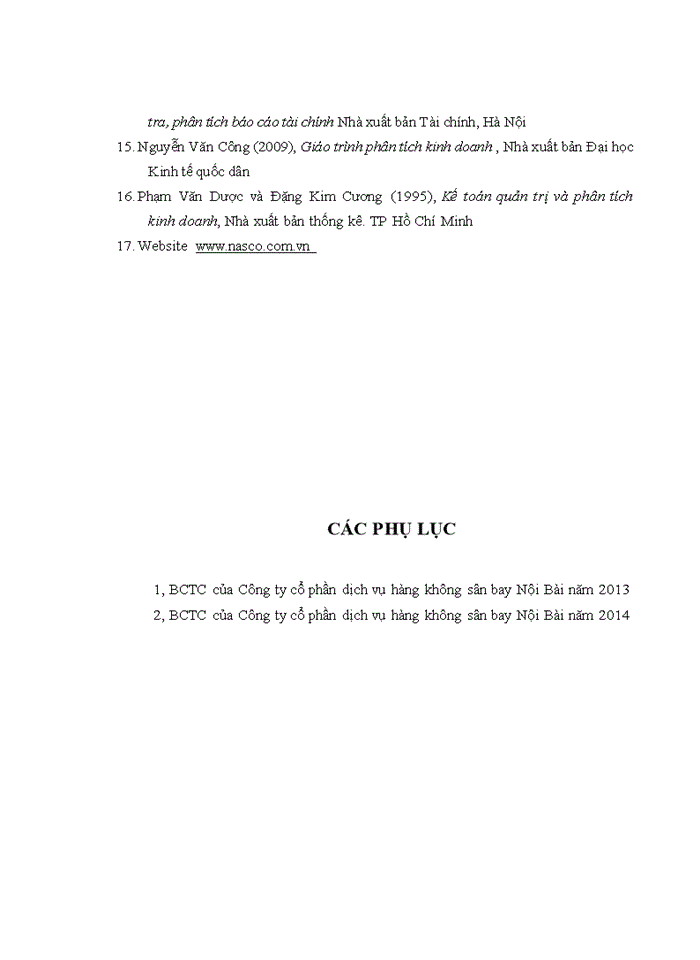 image for page Phân tích báo cáo tài chính của  công ty cổ phần dịch vụ  hàng không sân bay nội bài