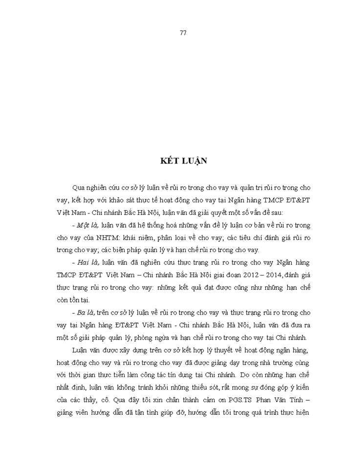 image for page Giải pháp hạn chế rủi ro trong cho vay tại ngân hàng thương mại cổ phần đầu tư và phát triển việt nam - chi nhánh bắc hà nội