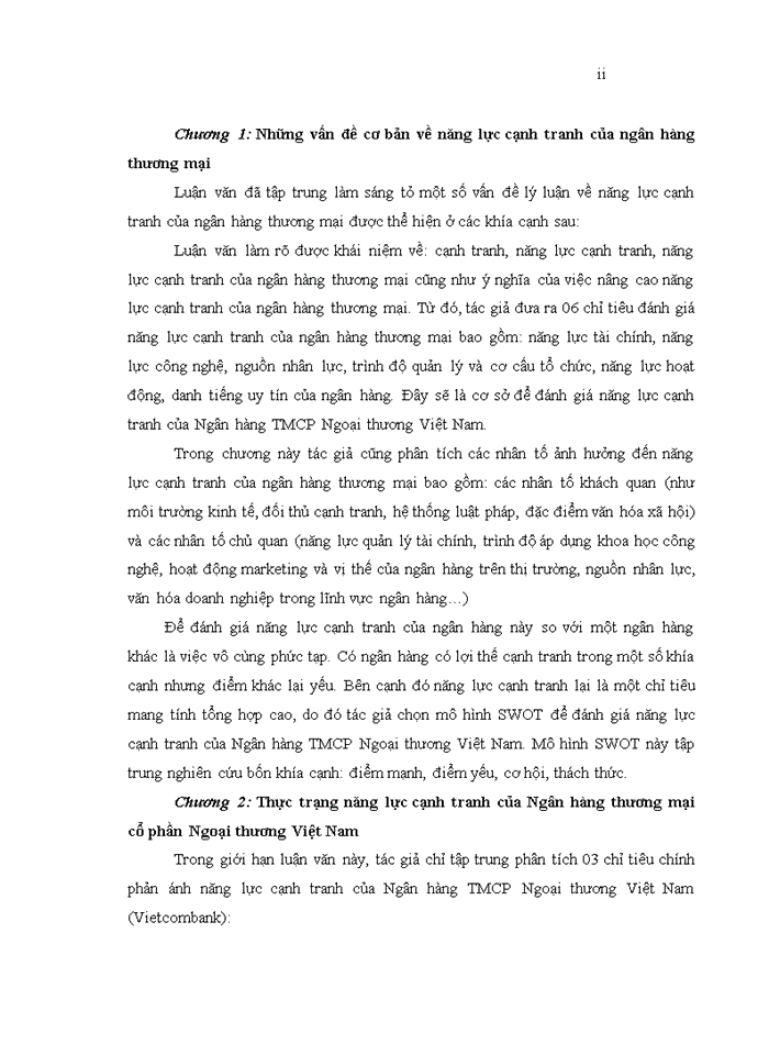 image for page Nâng cao năng lực cạnh tranh của ngân hàng thương mại cổ phần ngoại thương VIỆT NAM