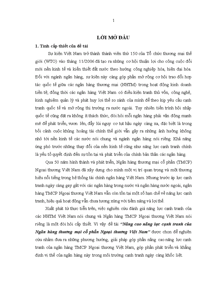 image for page Nâng cao năng lực cạnh tranh của ngân hàng thương mại cổ phần ngoại thương VIỆT NAM