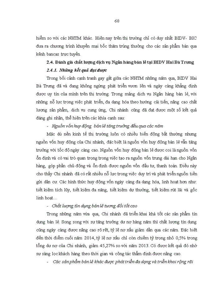image for page Nâng cao chất lượng dịch vụ ngân hàng bán lẻ tại ngân hàng TMCP đầu tư và phát triển VIỆT NAM – chi nhánh HAI BÀ TRƯNG
