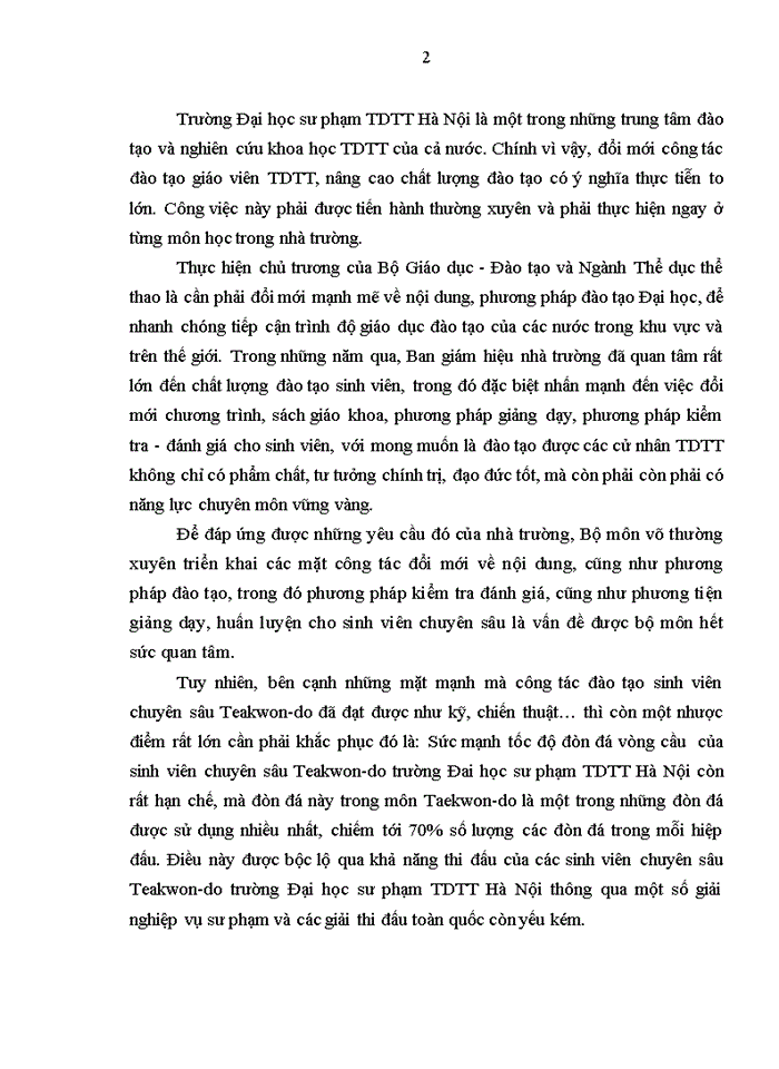 image for page Nghiên cứu lựa chọn một số bài tập phát triển sức mạnh tốc độ đòn đá vòng cầu cho nam sinh viên chuyên sâu TAEKWONDO năm thứ hai trường đại học sư phạm thể dục thể thao HÀ NÔI