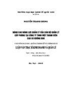 Nâng cao năng lực quản lý của cán bộ quản lý cấp phòng tại công ty TNHH một thành viên cao su KRÔNG BUK