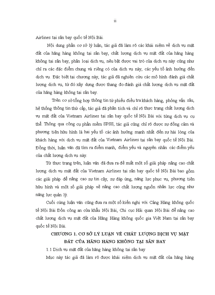 image for page Nâng cao chất lượng dịch vụ mặt đất của Hãng Hàng không quốc gia Việt Nam tại sân bay quốc tế Nội Bài