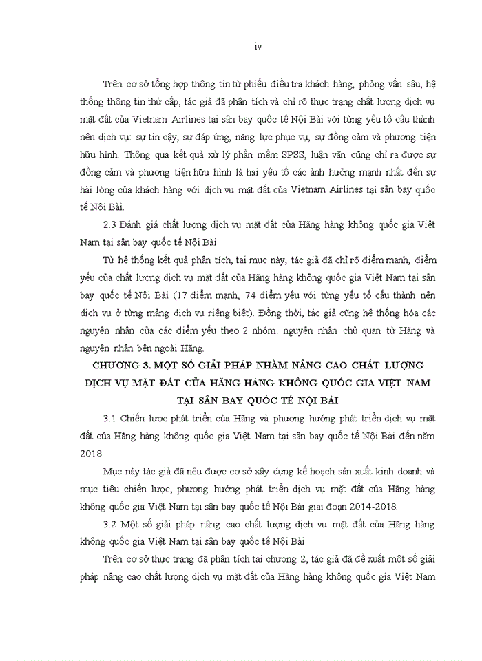 image for page Nâng cao chất lượng dịch vụ mặt đất của Hãng Hàng không quốc gia Việt Nam tại sân bay quốc tế Nội Bài