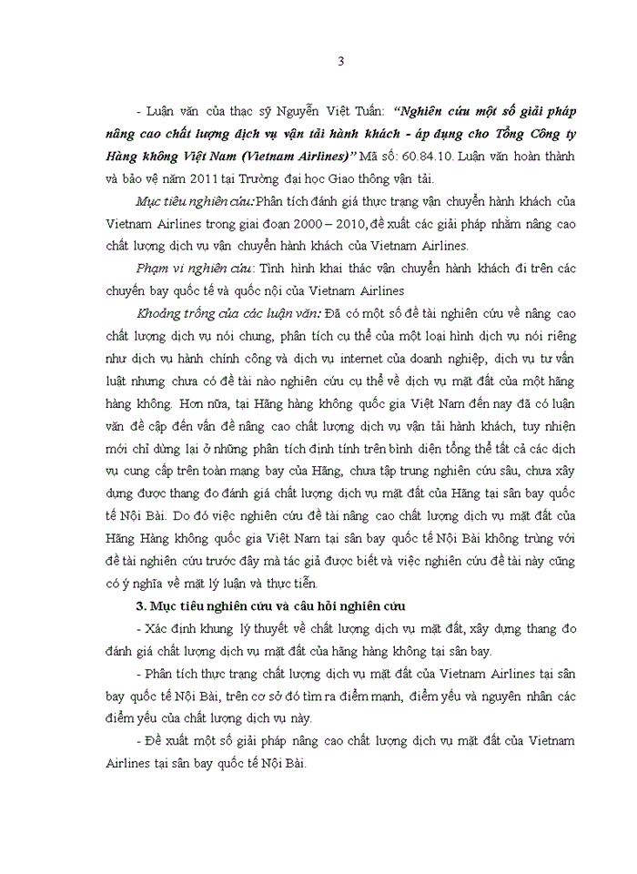 image for page Nâng cao chất lượng dịch vụ mặt đất của Hãng Hàng không quốc gia Việt Nam tại sân bay quốc tế Nội Bài