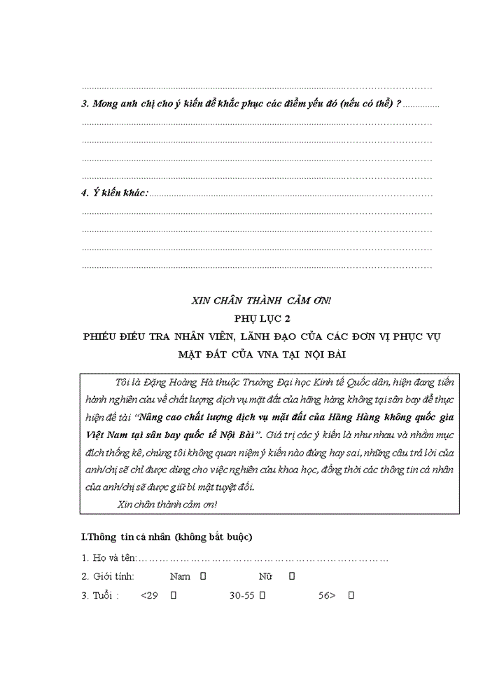 image for page Nâng cao chất lượng dịch vụ mặt đất của Hãng Hàng không quốc gia Việt Nam tại sân bay quốc tế Nội Bài