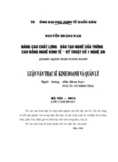 Nâng cao chất lượng đào tạo nghề của trường Cao đẳng nghề Kinh tế - Kỹ thuật số 1 Nghệ An