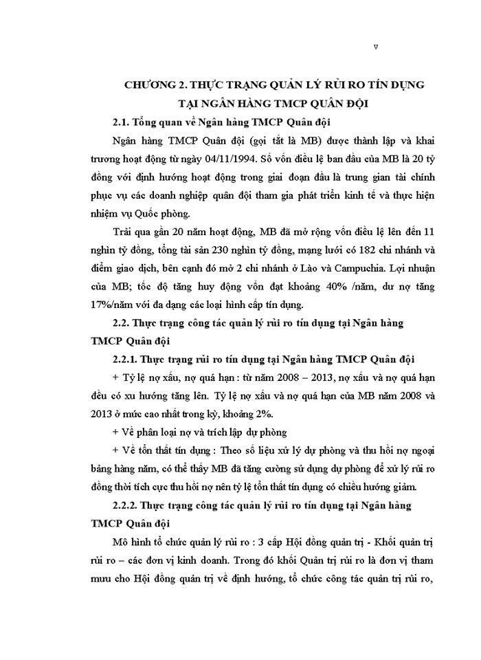 image for page Tăng cường quản lý rủi ro tín dụng tại Ngân hàng TMCP Quân đội