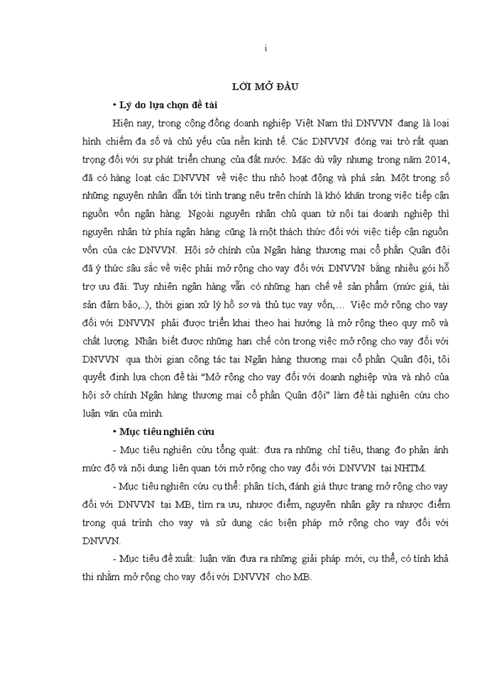 image for page Mở rộng cho vay đối với doanh nghiệp vừa và nhỏ của hội sở chính Ngân hàng thương mại cổ phần Quân đội