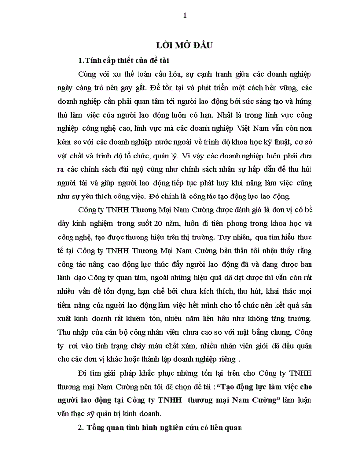 image for page Tạo động lực cho người lao động tại công ty TNHH thương mại Nam Cường