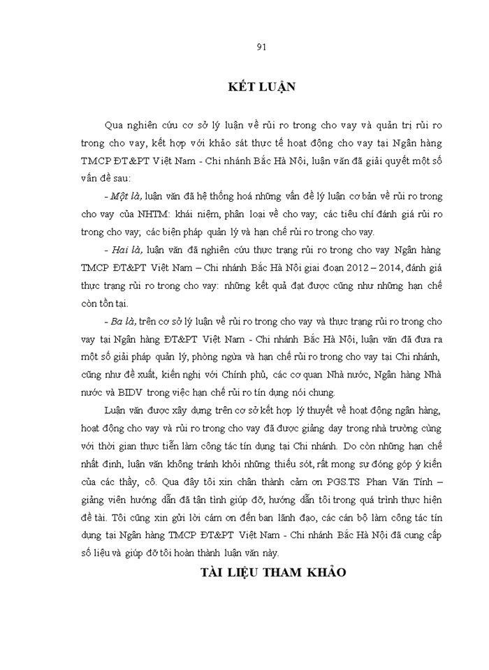 image for page Giải pháp hạn chế rủi ro trong cho vay tại Ngân hàng thương mại cổ phần Đầu tư và Phát triển Việt Nam – Chi nhánh Bắc Hà Nội