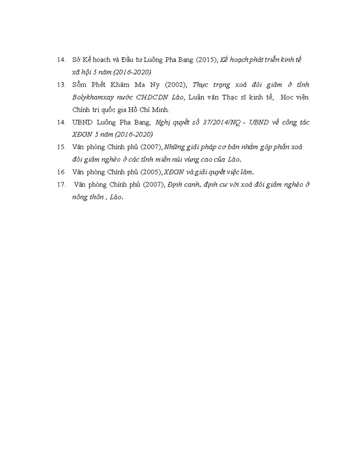 image for page Giải pháp Xoá đói giảm nghèo ở khu vực nông thôn tỉnh Luông Pha Bang đến năm 2020
