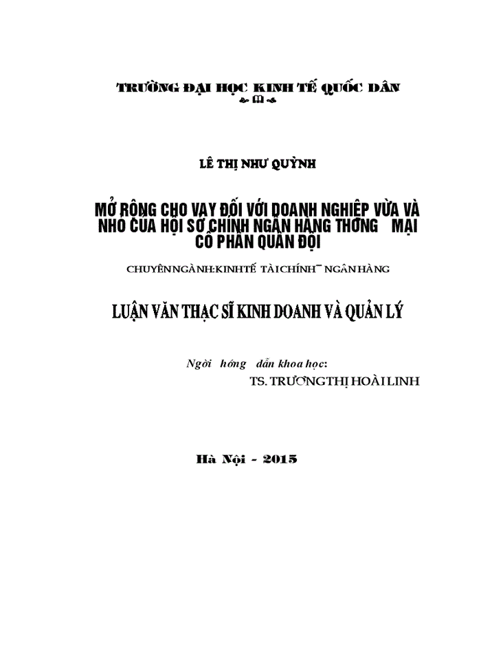 image for page Mở rộng cho vay đối với doanh nghiệp vừa và nhỏ của hội sở chính Ngân hàng thương mại cổ phần Quân đội