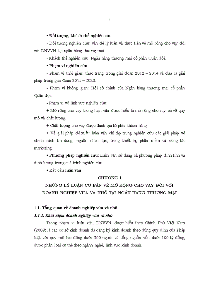 image for page Mở rộng cho vay đối với doanh nghiệp vừa và nhỏ của hội sở chính Ngân hàng thương mại cổ phần Quân đội