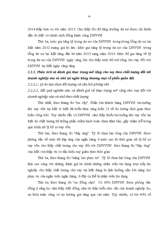 image for page Mở rộng cho vay đối với doanh nghiệp vừa và nhỏ của hội sở chính Ngân hàng thương mại cổ phần Quân đội