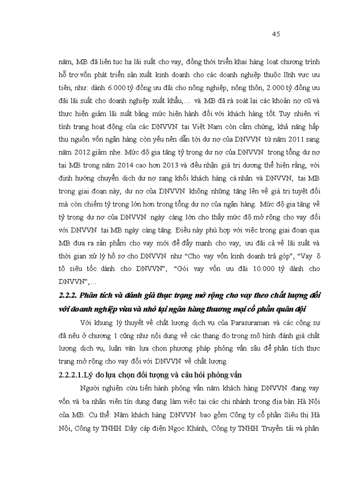 image for page Mở rộng cho vay đối với doanh nghiệp vừa và nhỏ của hội sở chính Ngân hàng thương mại cổ phần Quân đội