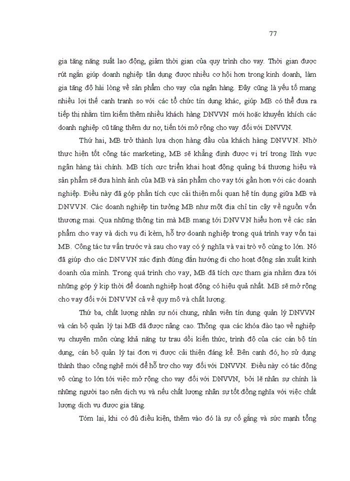image for page Mở rộng cho vay đối với doanh nghiệp vừa và nhỏ của hội sở chính Ngân hàng thương mại cổ phần Quân đội