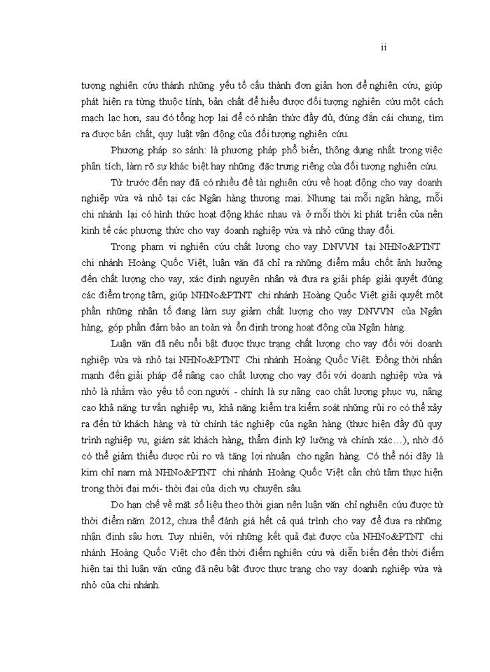image for page Nâng cao chất lượng cho vay đối với doanh nghiệp vừa và nhỏ của Ngân hàng Nông nghiệp và Phát triển nông thôn chi nhánh Hoàng Quốc Việt