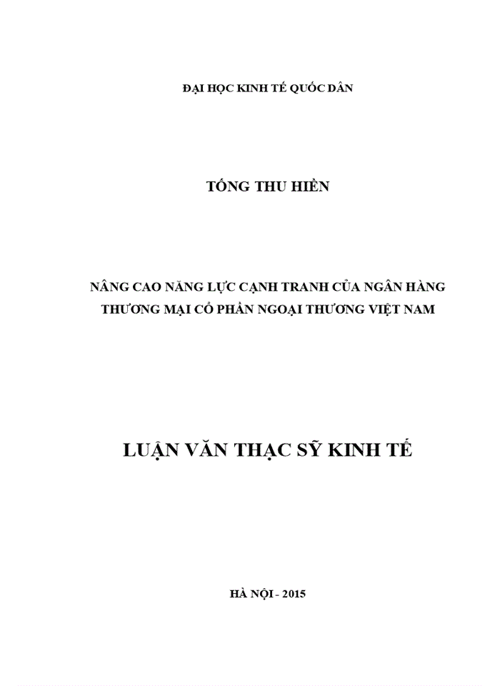 image for page Nâng cao năng lực cạnh tranh của NH thương mại cổ phần Ngoại thương Việt Nam