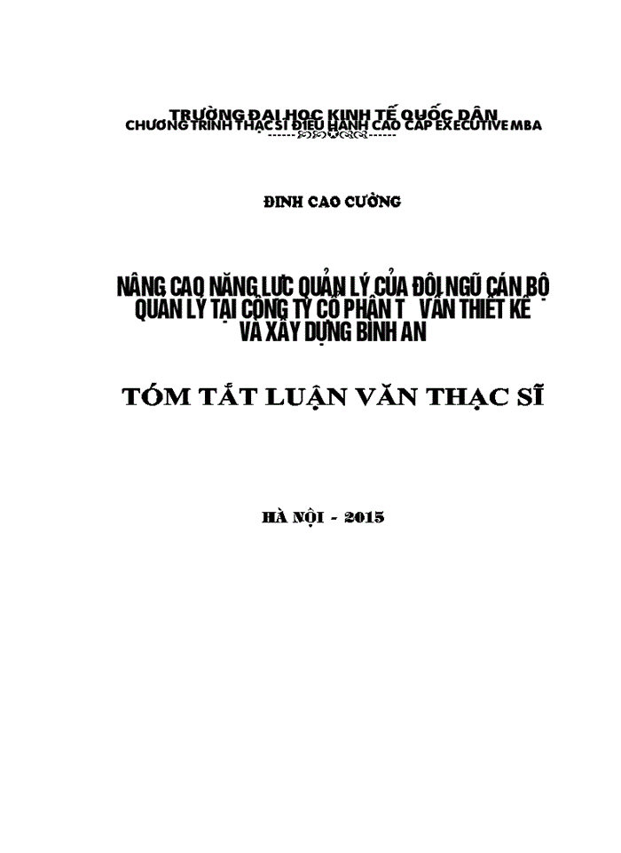 image for page Nâng cao năng lực quản lý của đội ngũ cán bộ quản lý tại Công ty Cổ phần Tư vấn thiết kế và xây dựng Bình An