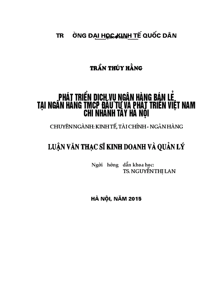 image for page Phát triển dịch vụ ngân hàng bán lẻ tại Ngân hàng TMCP đầu tư và phát triển Việt Nam chi nhánh Tây Hà Nội