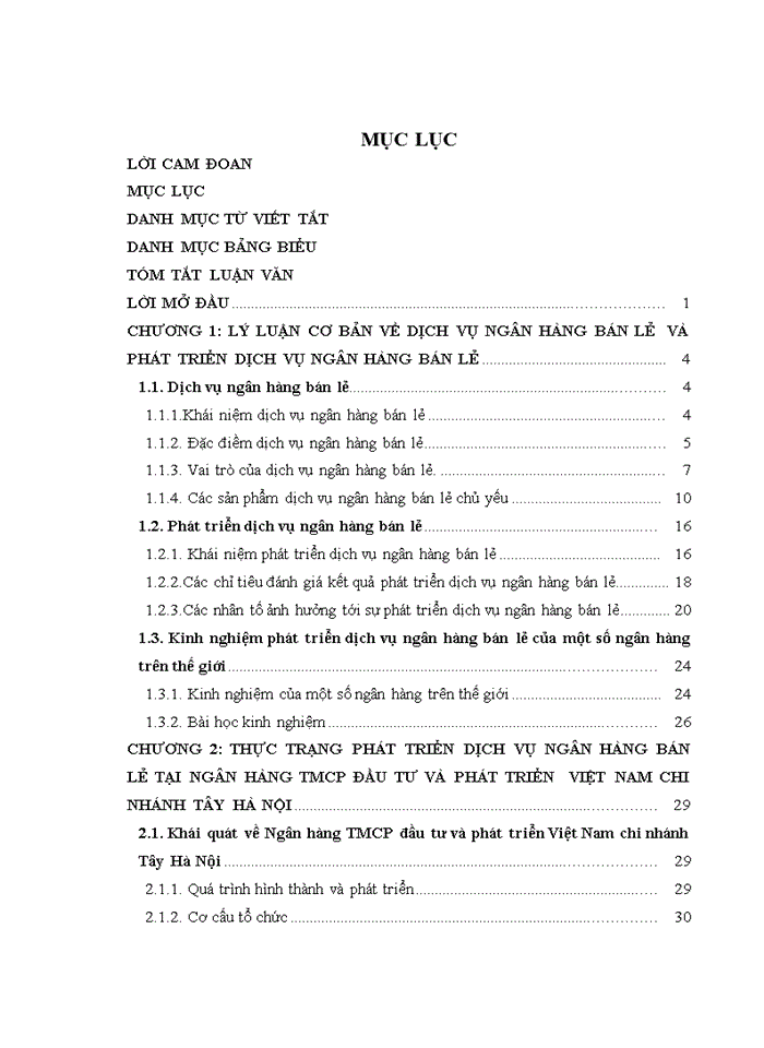 image for page Phát triển dịch vụ ngân hàng bán lẻ tại Ngân hàng TMCP đầu tư và phát triển Việt Nam chi nhánh Tây Hà Nội
