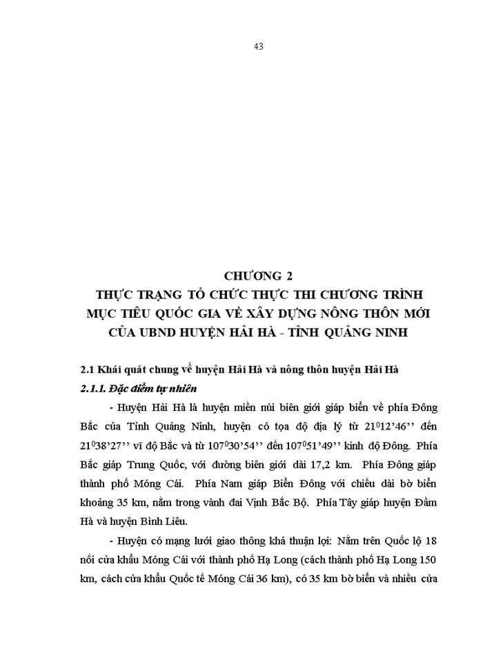 image for page Tổ chức thực thi Chương trình mục tiêu Quốc gia về xây dựng nông thôn mới trên địa bàn huyện Hải Hà – tỉnh Quảng Ninh