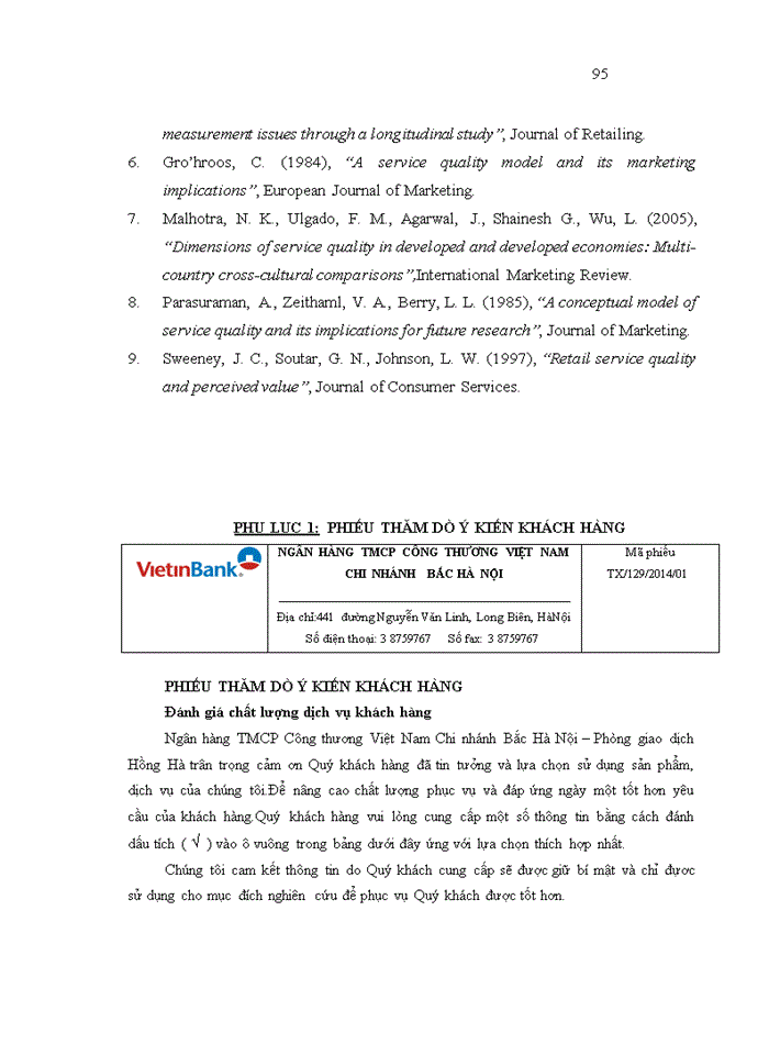 image for page Đánh giá chất lượng dịch vụ khách hàng cá nhân theo mô hình Servqual tại Ngân hàng TMCP Công thương Việt Nam Chi nhánh Bắc Hà Nội-Phòng giao dịch Hồng Hà