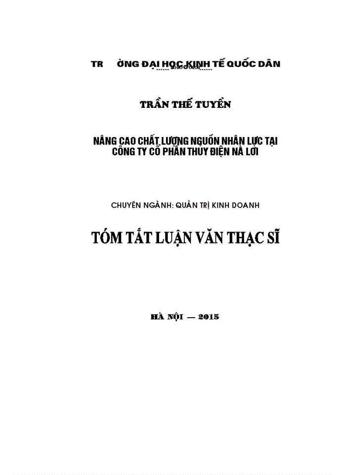 image for page Nâng cao chất lượng nguồn nhân lực tại Công ty Cổ phần thủy điện Nà Lơi