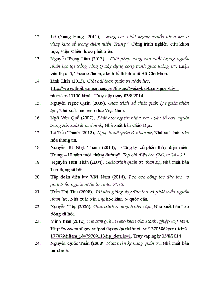 image for page Nâng cao chất lượng nguồn nhân lực tại Công ty Cổ phần thủy điện Nà Lơi