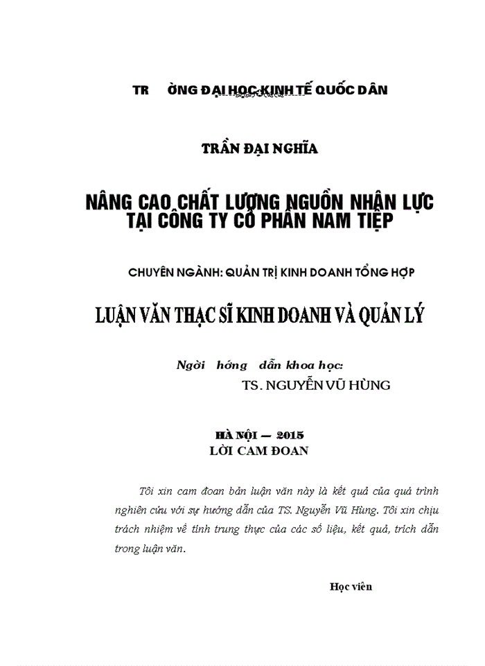 image for page Nâng cao chất lượng nguồn nhân lực tại công ty cổ phần Nam Tiệp