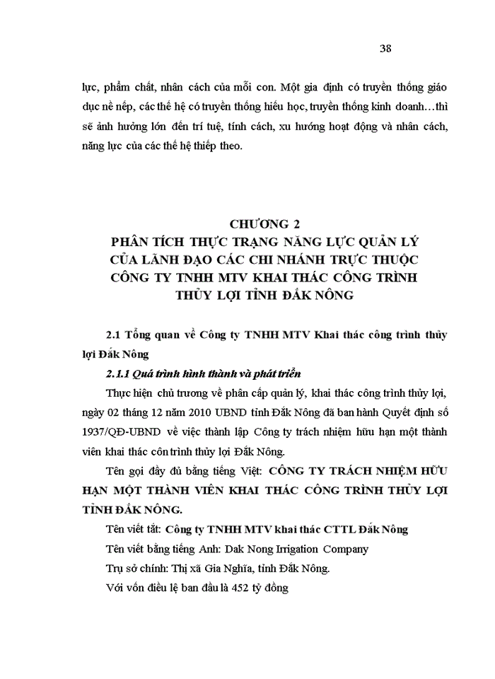 image for page Năng lực quản lý của Lãnh đạo các chi nhánh trực thuộc Công ty TNHH Một thành viên Khai thác Công trình thủy lợi tỉnh Đắk Nông