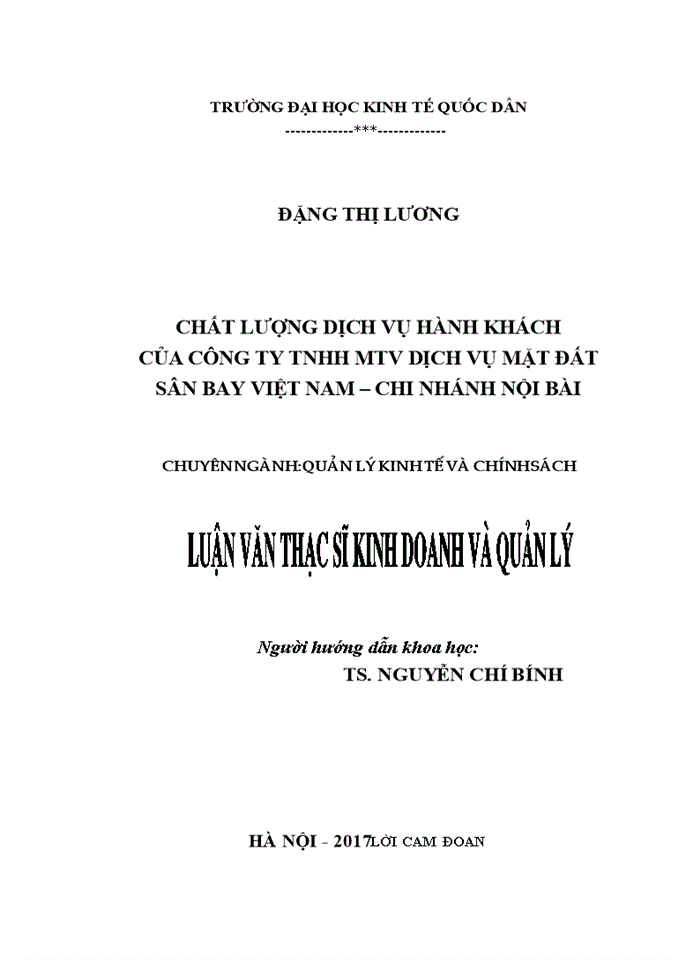 image for page Chất lượng dịch vụ hành khách của Công ty TNHH MTV Dịch vụ mặt đất Sân bay Việt Nam – chi nhánh Nội Bài