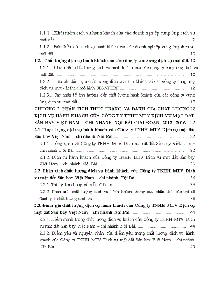 image for page Chất lượng dịch vụ hành khách của Công ty TNHH MTV Dịch vụ mặt đất Sân bay Việt Nam – chi nhánh Nội Bài