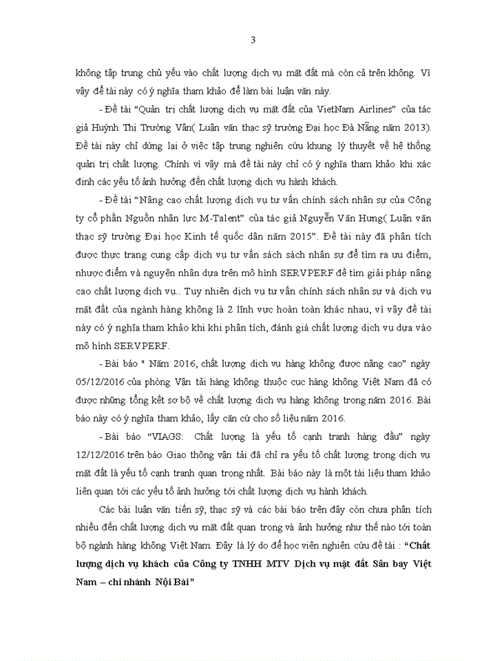 image for page Chất lượng dịch vụ hành khách của Công ty TNHH MTV Dịch vụ mặt đất Sân bay Việt Nam – chi nhánh Nội Bài