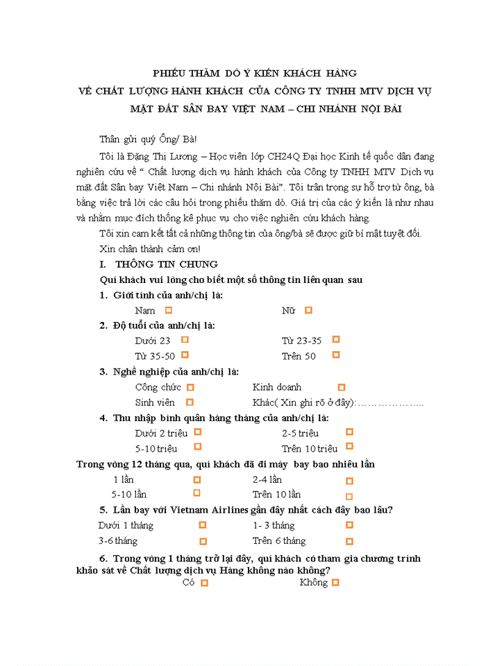 image for page Chất lượng dịch vụ hành khách của Công ty TNHH MTV Dịch vụ mặt đất Sân bay Việt Nam – chi nhánh Nội Bài