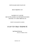 Tạo động lực làm việc cho người lao động tại chi nhánh Ngân hàng TMCP Đầu tư và Phát triển Hà Tây