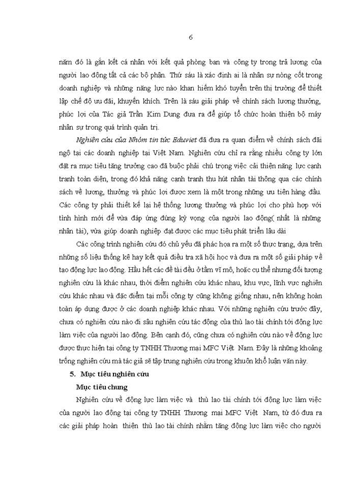 image for page Ảnh hưởng của thù lao tài chính đến động lực làm việc của người lao động tại công ty TNHH Thương mại MFC Việt Nam