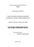 Nâng cao chất lượng đào tạo nghề tại Trường Cao Đẳng nghề mỏ Hồng Cẩm