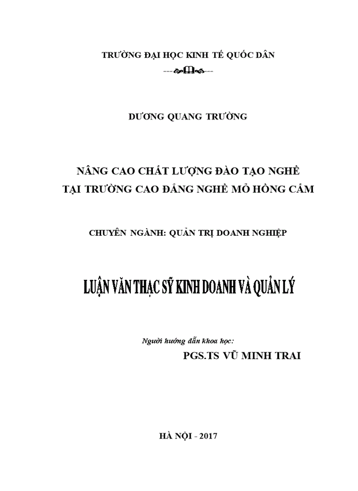 image for page Nâng cao chất lượng đào tạo nghề tại Trường Cao Đẳng nghề mỏ Hồng Cẩm