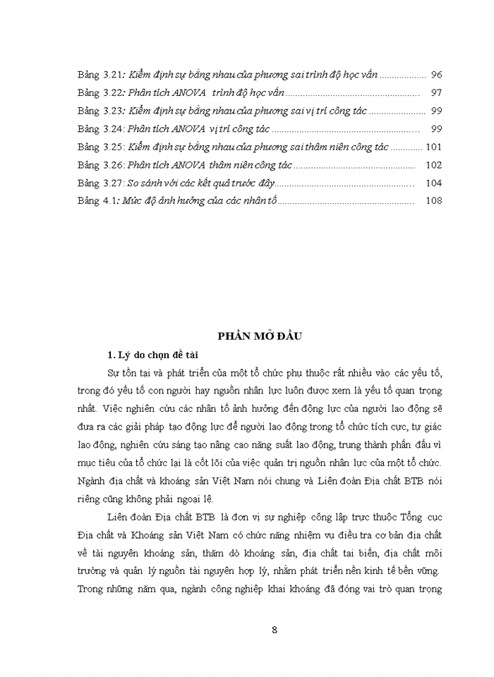 image for page Các nhân tố ảnh hưởng đến động lực làm việc của người lao động tại Liên đoàn Địa chất BTB