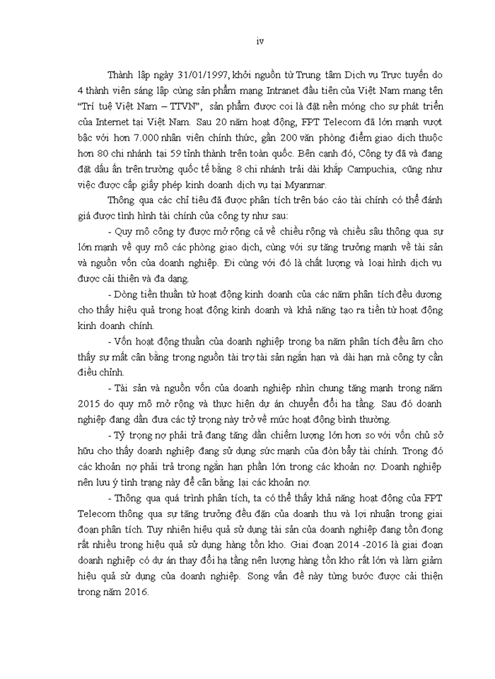 image for page Phân tích báo cáo tài chính của Công ty Cổ phần Viễn thông FPT