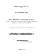 Hoàn thiện công tác tổng hợp dự toán, quyết toán ngân sách nhà nước tại Sở Tài chính tỉnh Lào Cai