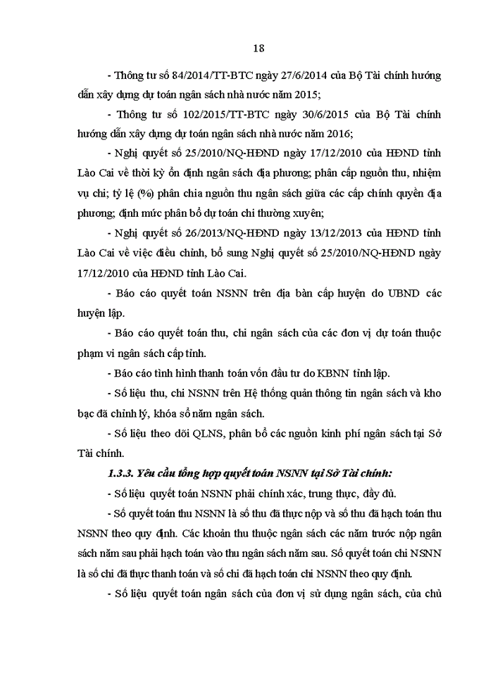 image for page Hoàn thiện công tác tổng hợp dự toán, quyết toán ngân sách nhà nước tại Sở Tài chính tỉnh Lào Cai