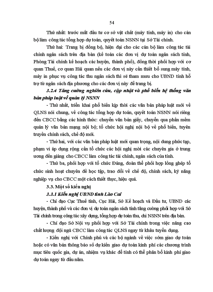 image for page Hoàn thiện công tác tổng hợp dự toán, quyết toán ngân sách nhà nước tại Sở Tài chính tỉnh Lào Cai