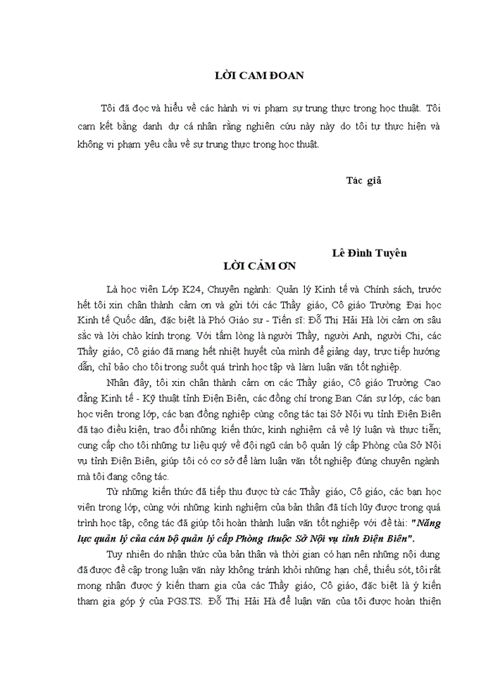 image for page Năng lực quản lý của cán bộ quản lý cấp Phòng thuộc Sở Nội vụ tỉnh Điện Biên
