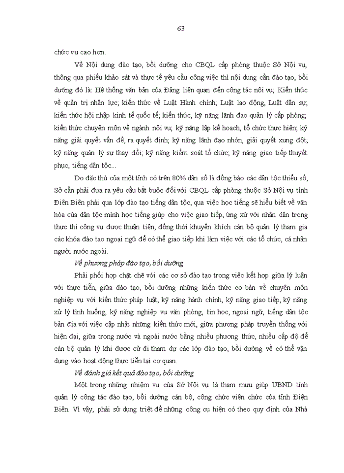 image for page Năng lực quản lý của cán bộ quản lý cấp Phòng thuộc Sở Nội vụ tỉnh Điện Biên