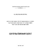 Quản lý huy động vốn từ KHCN tại Ngân hàng thương mại cổ phần Đầu tư và Phát triển Việt Nam - Chi nhánh Điện Biên